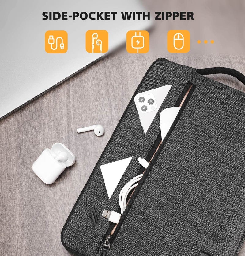 kizuna Laptop Sleeve Case 14 Inch Computer Bag Handbag for 15" MacBook air M2 2023/Lenovo Flex 14/14" HP Pro 14 G3/Dell Latitude 7490 5490/14" HP EliteBook 840 G5/15 Surface Laptop 3, Grey - Image 2